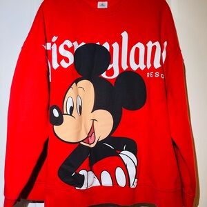 Disney Red Mickey Mouse Graphic Crewneck Sweatshirt
